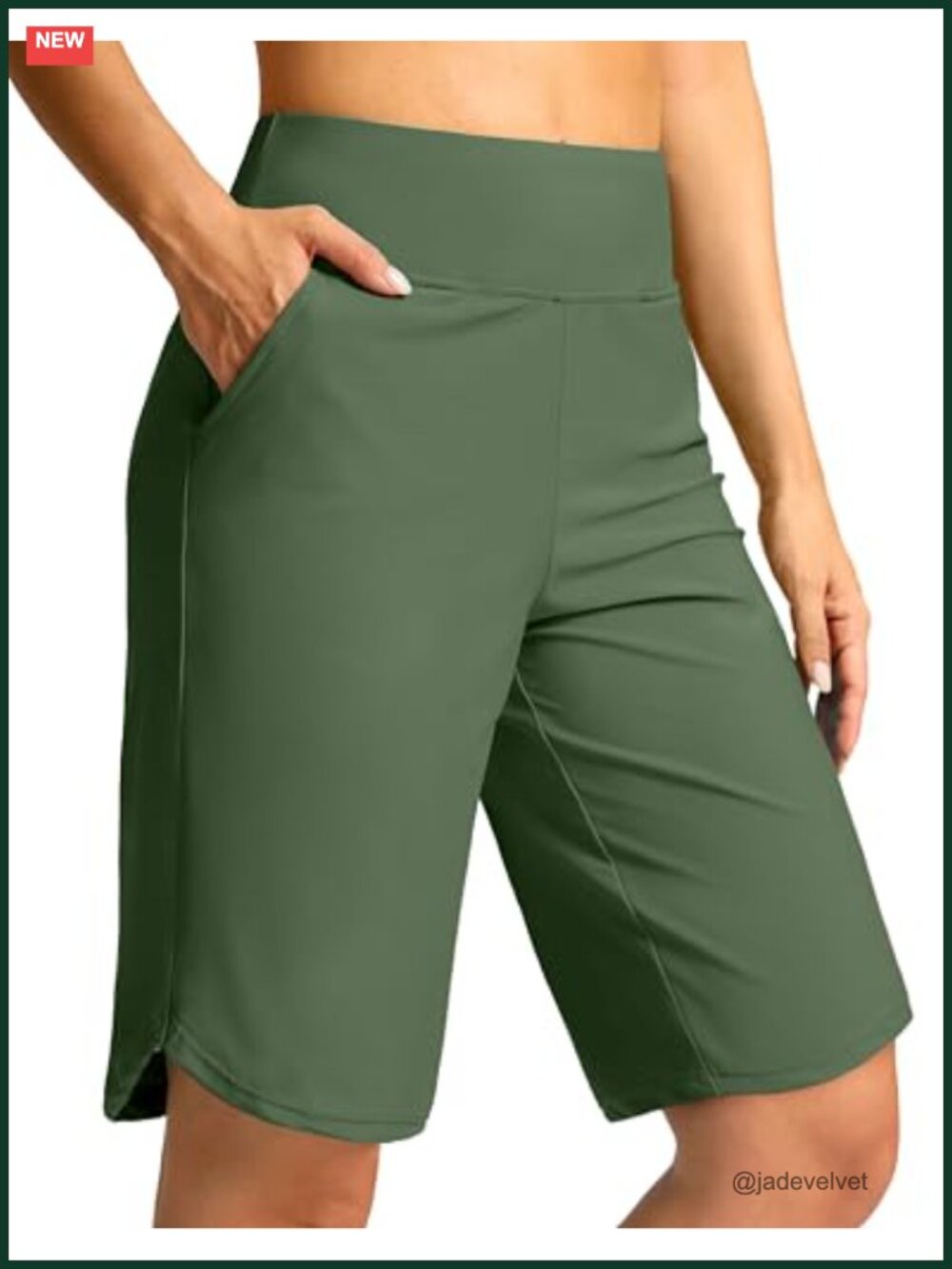 Women's 11" Knee Length Swim Board Shorts UPF 50+ with Pockets